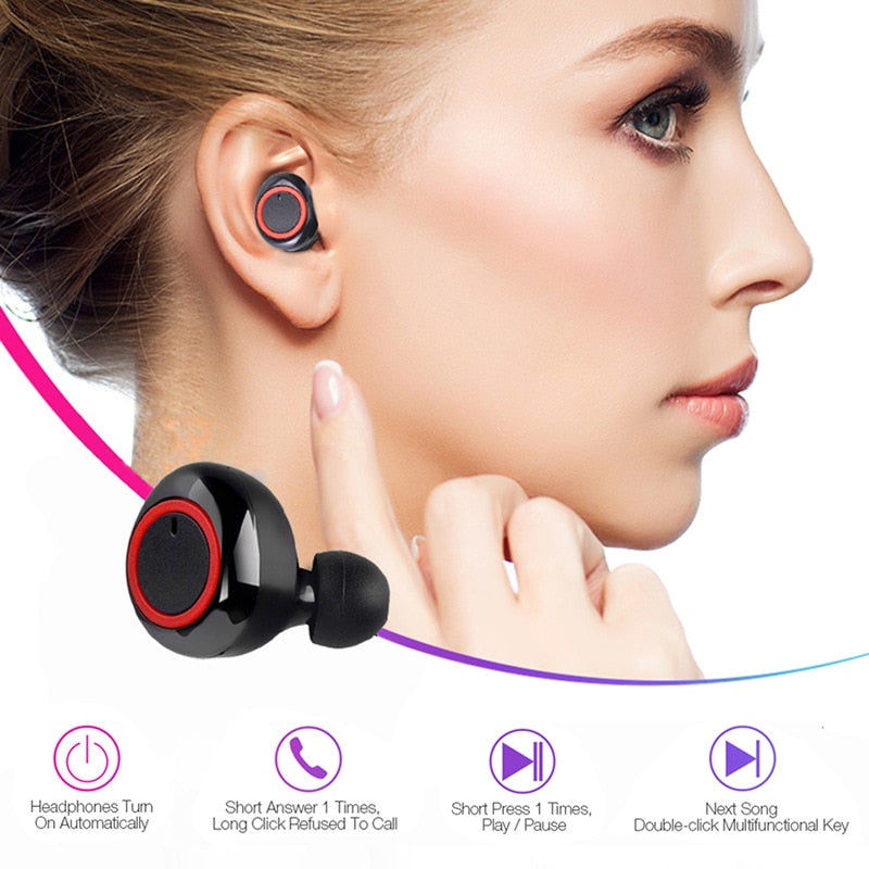 Y50 TWS Bluetooth Earphone 5.0 Wireless Headset IPX7 Waterproof Deep Bass Earbuds True Wireless Stereo Headphone Sport Earphones