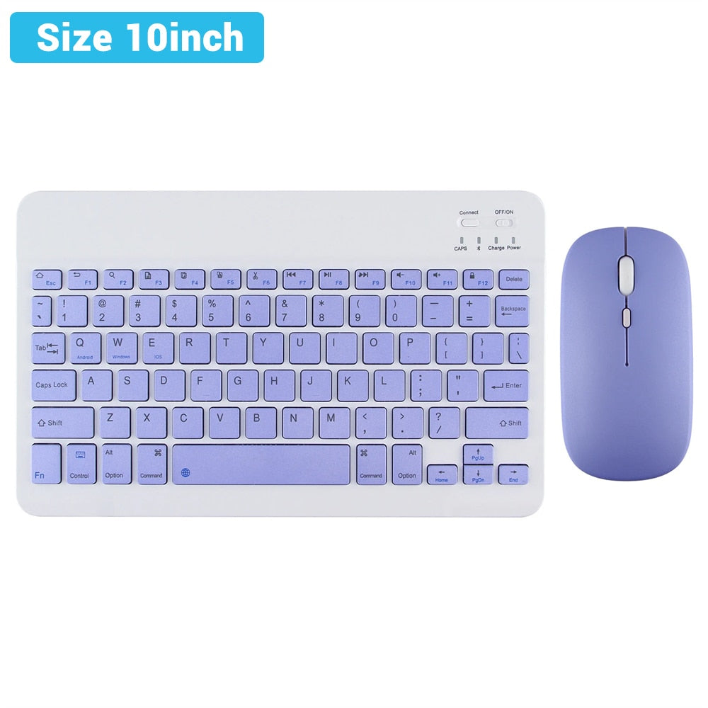 EMTRA Bluetooth Wireless Keyboard Mouse For Android IOS Huawei Xiaomi Tablet For iPad Air Mini 5 Spanish Korean Russian Keyboard