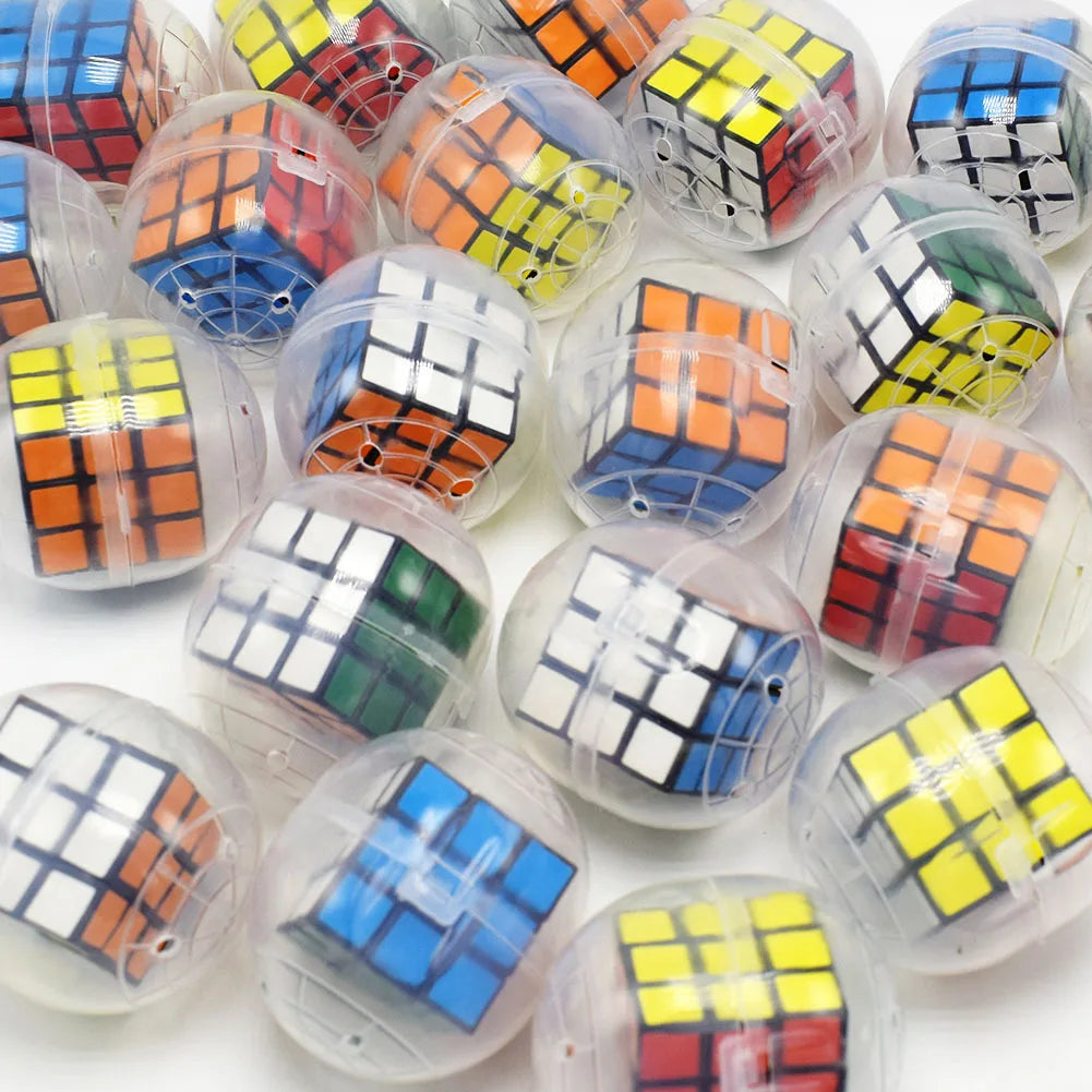 12Pcs Puzzle Cube Surprise Capsule Egg Ball Educational Toys For Kids Birthday Party Favors Pinata Filler Rewards Giveaway Gift