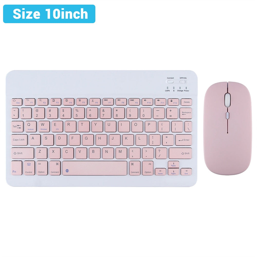 EMTRA Bluetooth Wireless Keyboard Mouse For Android IOS Huawei Xiaomi Tablet For iPad Air Mini 5 Spanish Korean Russian Keyboard