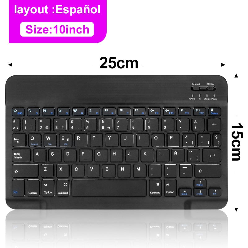 Mini Bluetooth Keyboard Wireless Keyboard Rechargeable For iPad Phone Tablet Russian Spanish Keyboard For Android ios Windows