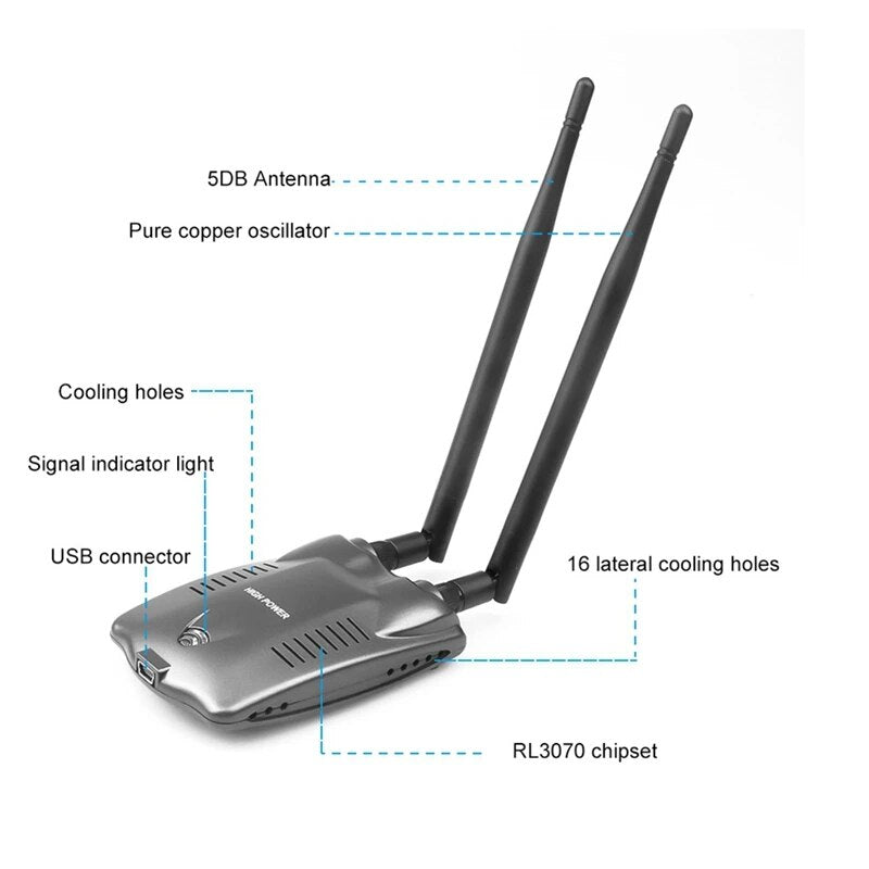 Free Internet USB Wireless Network Card BT-N9100 For Beini RTL8192FU High Power 3000MW