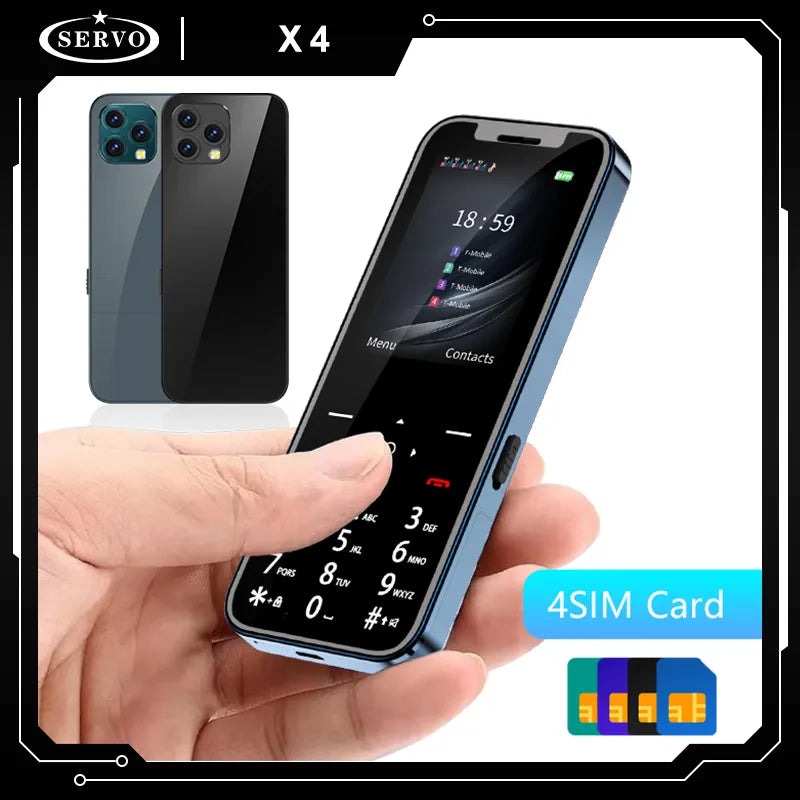 SERVO X4 Mobile Phones 2.4inch 4 SIM Cards Speed Dial Magic Voice Auto Call Recorder Flashlight celulares Unlocked Cell phone