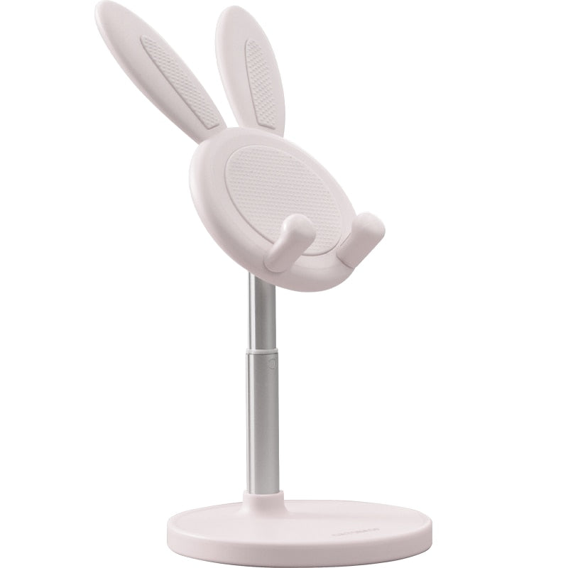 Oatsbasf Telescopic Cute Bunny Phone Holder Lovely Rabbit Desktop Laptop Stand Height Angle Adjustable Antislip Tablet Bracket