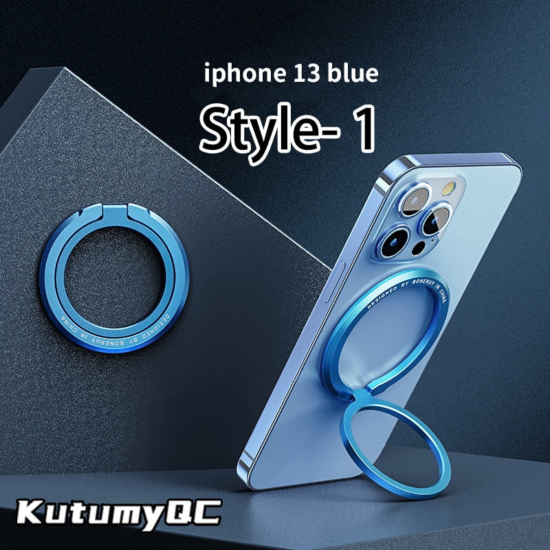 Magnetic KutumyQC Cell Phone Ring Holder Compatible with iPhone 12 13 14 Series MagSafe Removable Cell Phone Grip Kickstand