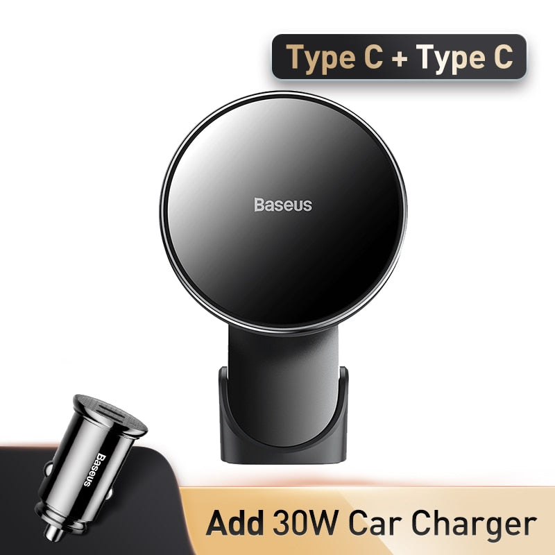 Baseus Magnetic Car Phone Holder Wireless Charger for Apple iPhone 14 13 12 11 Pro Max Wireless Charging Phone Holder Charger