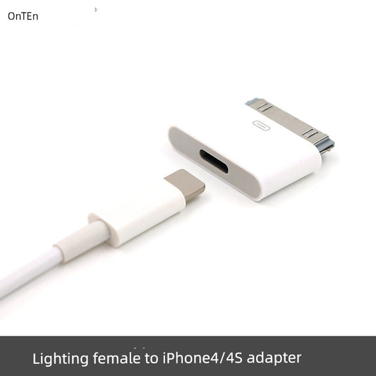 Applicable to Apple Lighting Female to IPhone4S Adapter iPhone 6Plus/6P/7/8/X Mobile Phone Xs Data Cable to IPad2/3 Tablet Charger Converter Cable