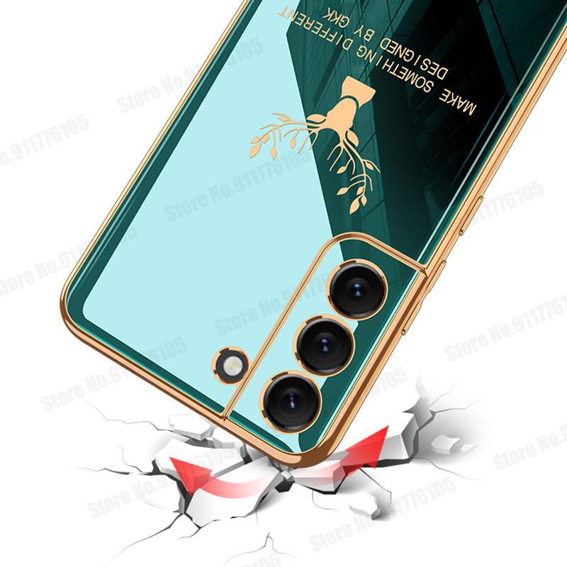 For Samsung S22 Ultra Elk Pattern Gold Plating Soft Silicone Phone Case For Galaxy S22 Plus Electroplated Deer Head Phone Cover