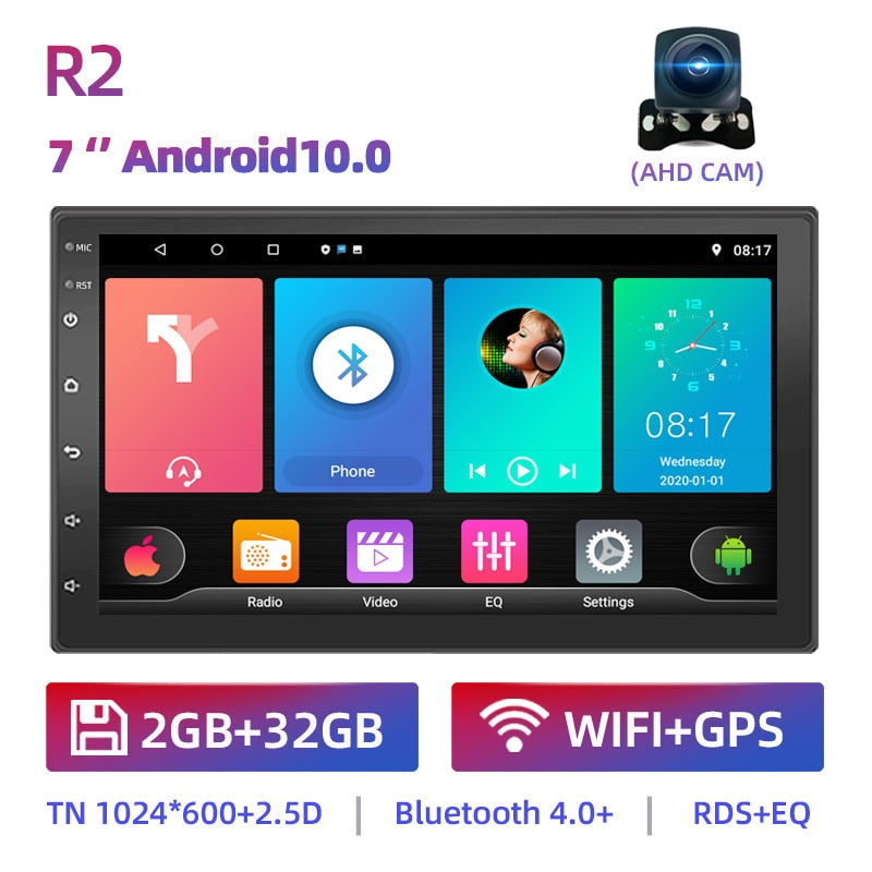 Ruancheng 8G 128G 2 Din Android 10 Car Radio GPS AI Carplay Auto  Stereo Universal 7"  For Volkswagen Nissan Hyundai Kia Toyota