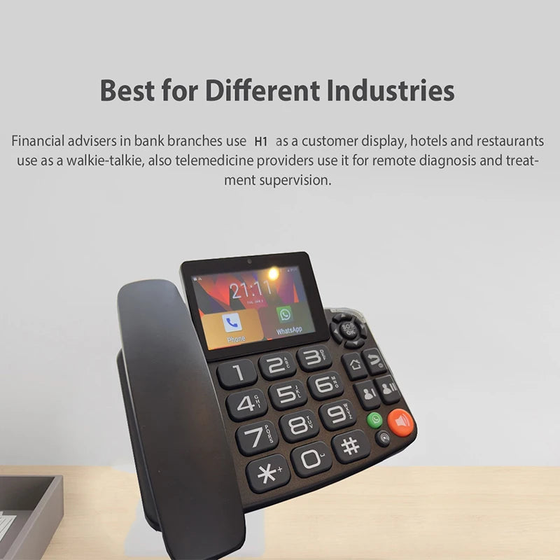 4G Smart Landline Phone Office Telephone Voip Phone Analog Telephone dual sim andriond system