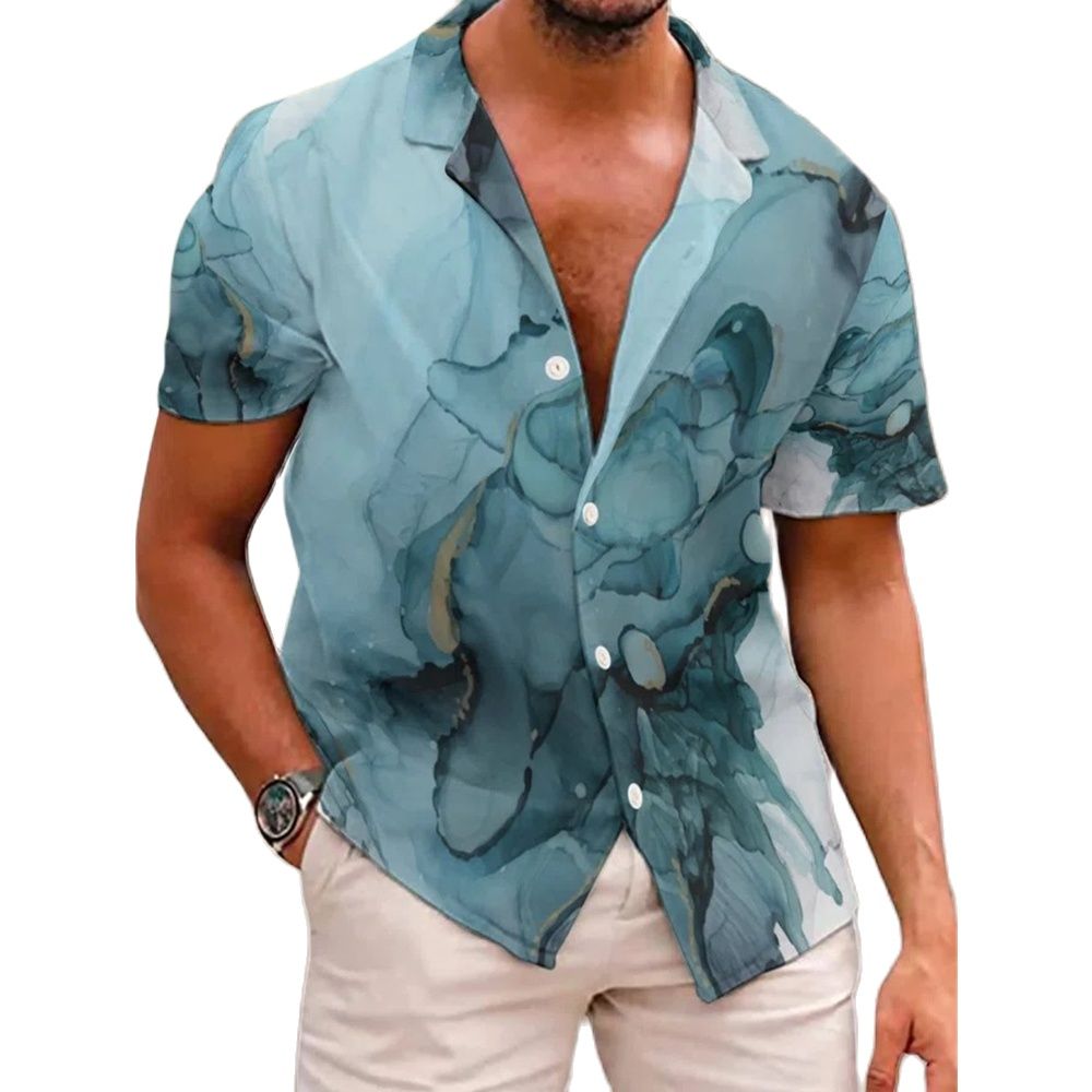 Summer Men's Hawaiian Shirt Holiday Casual Blouse 3d Coconu Print Shirts For Men Oversized Short Sleeve 5xl Tops Tee Shirt Men