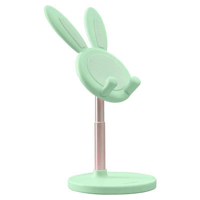 Oatsbasf Telescopic Cute Bunny Phone Holder Lovely Rabbit Desktop Laptop Stand Height Angle Adjustable Antislip Tablet Bracket