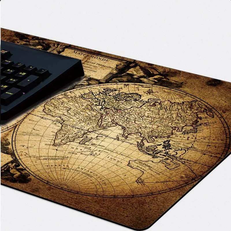 Old World Map Mouse pad Large Xxl Office Computer Desk mat Vintage Mousepad Gamer 900X400 Table mat Gaming Anime Pad Mosue Mats