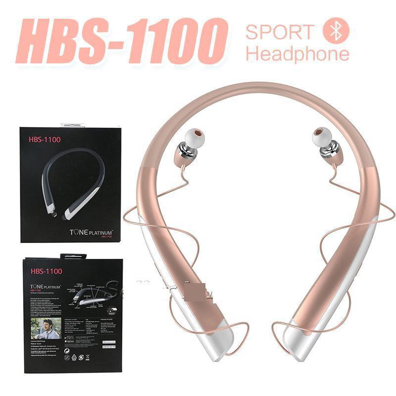 HBS-1100 Sports Stereo Bluetooth LG Neck-Mounted CSR 4.1 HD Sound Quality Waterproof Noise-Canceling Sports Earphone