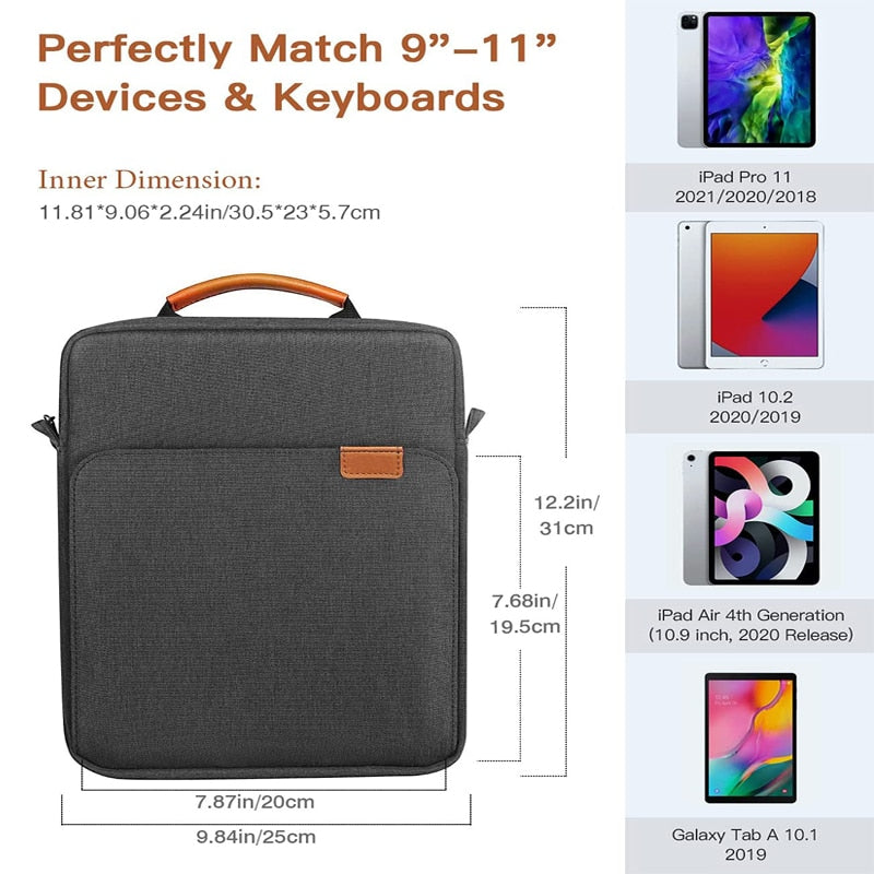 Tablet Case Samsung Galaxy Tab S6 Lite Galaxy Tab S7 IPad Pro 11/iPad 9.7 9-11Inch Tablet Shoulder Bag Carrying Case Storage