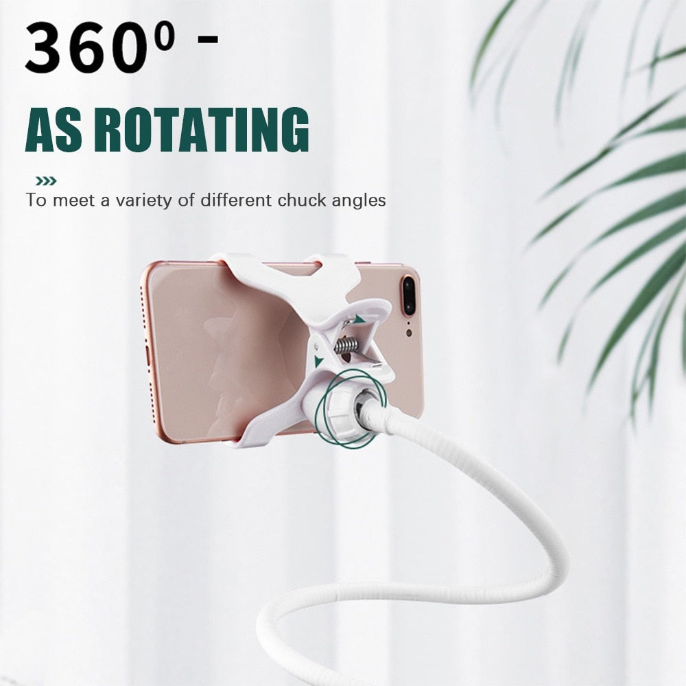 360 Clip Mobile Phone Holder Stand Portable Flexible Lazy Bed Desktop Bracket Smartphones Desk Bed Mount Stand Base Support 75cm for sale