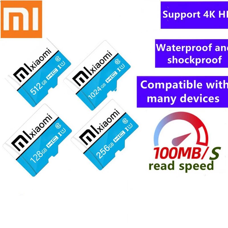 Xiaomi 1TB Memory Card Micro TF Card High Speed 32GB 512GB 128GB 64GB Class10  Data Storage With Adapter For Phone/Camera/Games