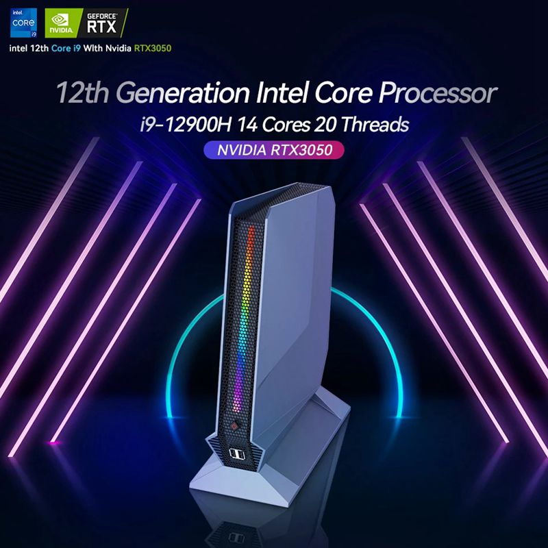 Gaming Mini PC Intel Core i9 12900H i7 12700H With Nvidia RTX 3050Ti 8G Desktop Computer Windows 11 WiFi 6 Bluetooth 5.2 for sale