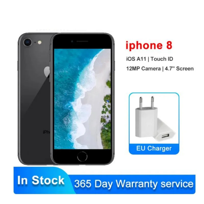 Original Apple iPhone 8 64GB/256GB 4.7' Retina IPS LCD NFC Fingerprint Factory Unlocked iPhone8 4G LTE Smart Phone iPhone8