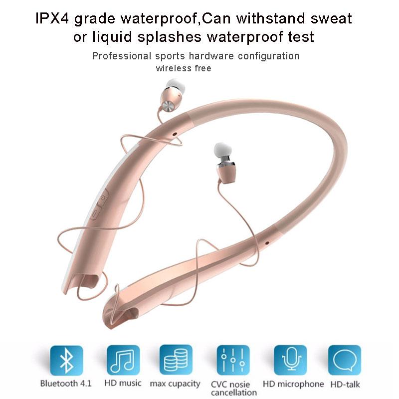 HBS-1100 Sports Stereo Bluetooth LG Neck-Mounted CSR 4.1 HD Sound Quality Waterproof Noise-Canceling Sports Earphone