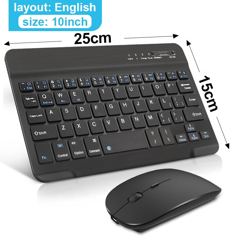 Mini Bluetooth Keyboard Wireless Keyboard Rechargeable For iPad Phone Tablet Russian Spanish Keyboard For Android ios Windows