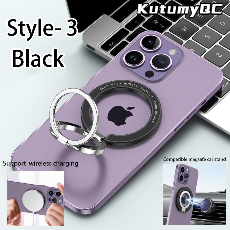 Magnetic KutumyQC Cell Phone Ring Holder Compatible with iPhone 12 13 14 Series MagSafe Removable Cell Phone Grip Kickstand