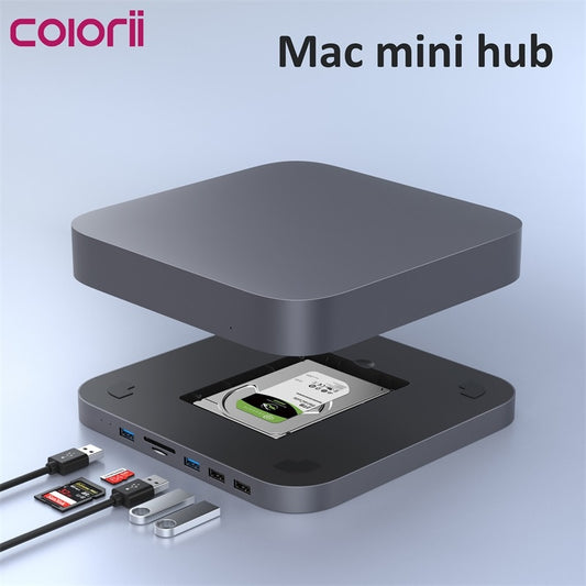 Mac mini hub with 2.5" HDD/SSD enclosure with SATA Port 2TB HDD SSD Docking Station for Mac Mini M2