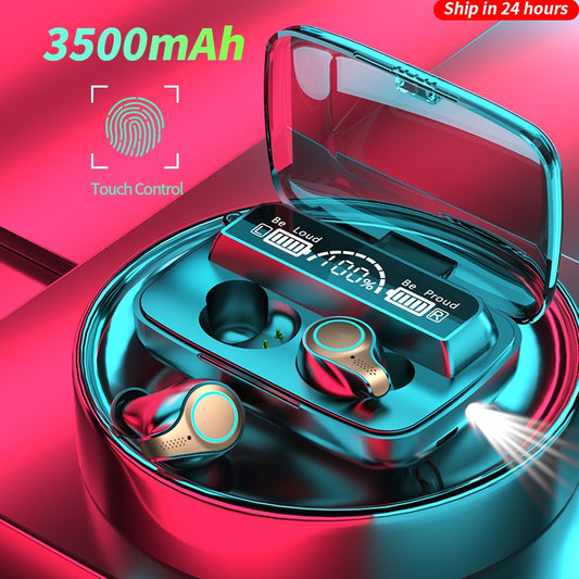 3500mAh MLHJ Wireless Headphones Bluetooth Earphones LED Display Sports Waterproof Earbuds HiFi Stereo Headset With Microphones for sale