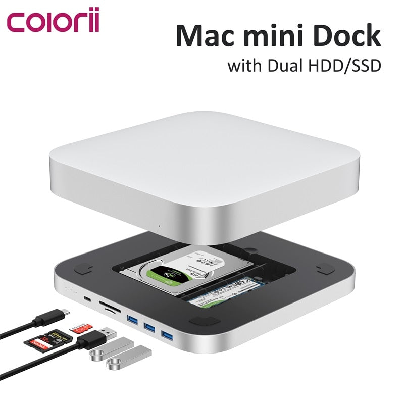 for Mac mini M2 M1 2020  MC25 Pro the Dual HDD hub  support M.2 NVMe/NGFF 2.5'' SATA HDD DOCKING STATION