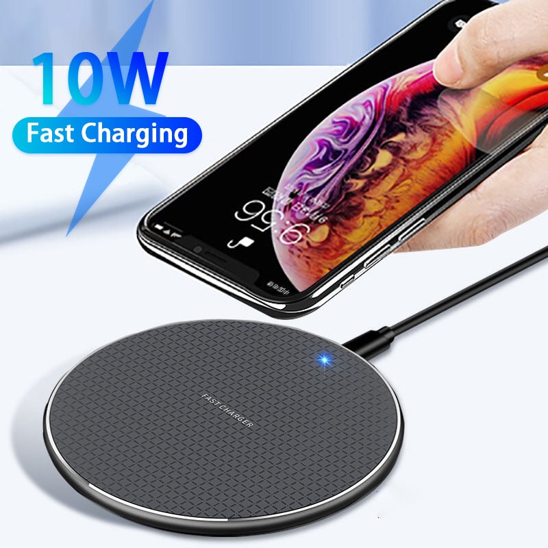 10W  Quick Wireless Charger For iPhone 13 12 Pro Max 11 Pro XR XS Max Samsung Huawei Xiaomi Oppo Phone Fast Inductive Charging