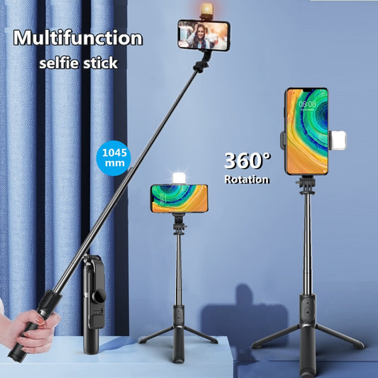 FANGTUOSI 2021 New Wireless selfie stick tripod Bluetooth Foldable Monopod With Led light remote shutter For iphone Wholesale