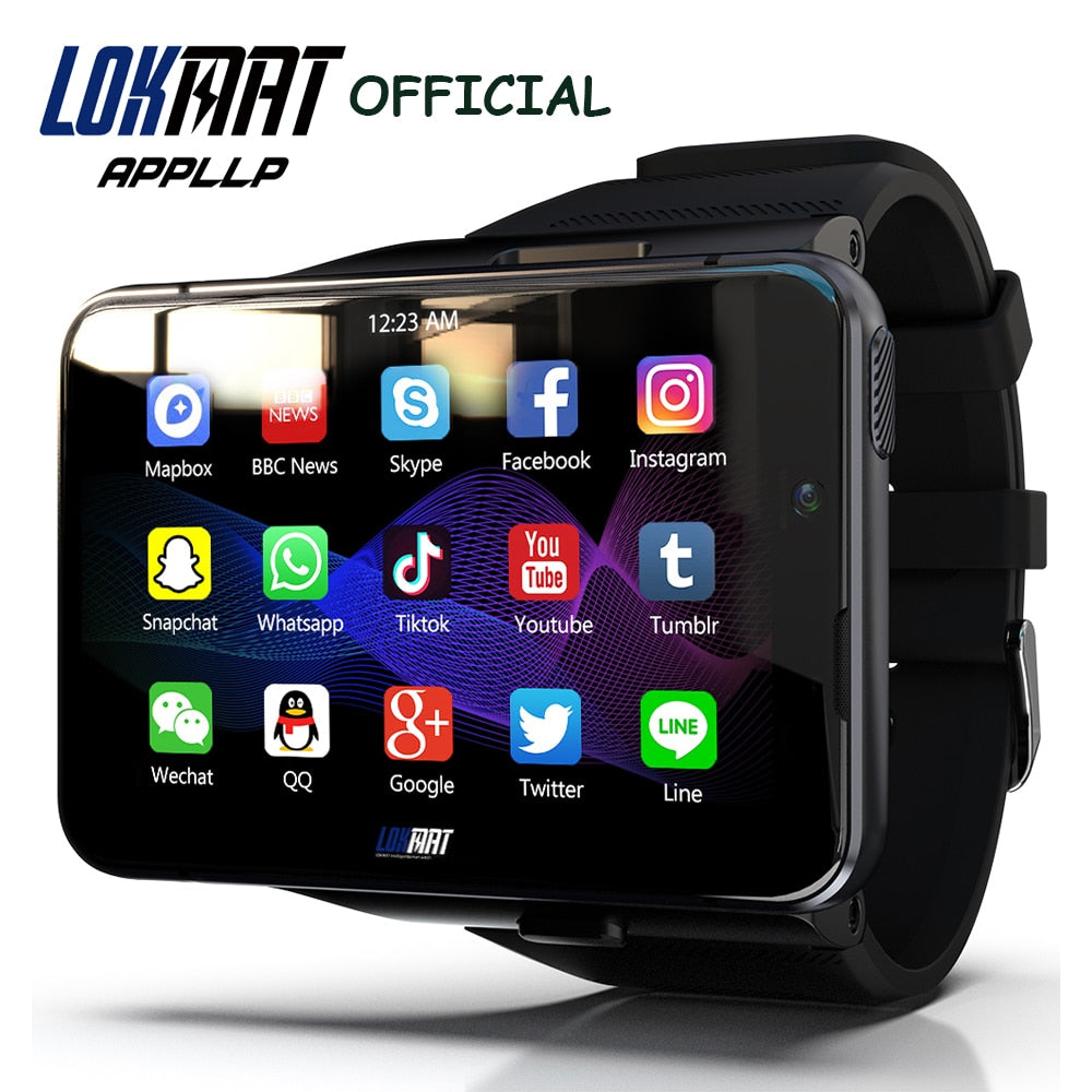 LOKMAT APPLLP MAX Android Watch Phone Dual Camera Video Calls 4G Wifi Smartwatch Men RAM 4G ROM 64G Game Watch Detachable Band