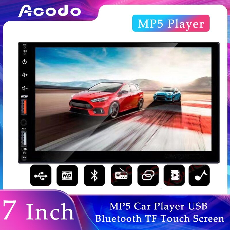 Acodo Dual USB 7 Inch Capacitive Screen Full Touch HD Car MP5 Player USB Bluetooth TF Card Touch Screen for sale