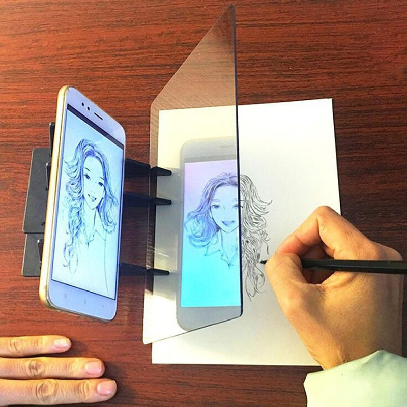 Kids LED Projection Drawing Copy Board Projector Painting Tracing Board Sketch Specular Reflection Dimming Bracket Holder Child