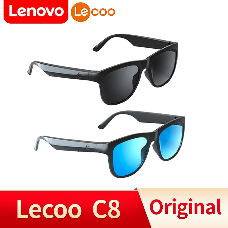 Lenovo Lecoo Smart Glasses Headset Wireless Bluetooth 5.0 Sunglasses Outdoor Sport earphone Calling Music Anti-Blue Eyeglasses for sale