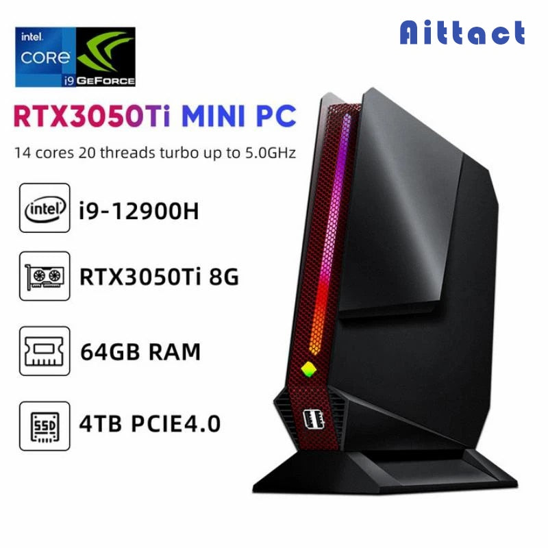 Gaming Mini PC Intel Core i9 12900H i7 12700H With Nvidia RTX 3050Ti 8G Desktop Computer Windows 11 WiFi 6 Bluetooth 5.2 for sale