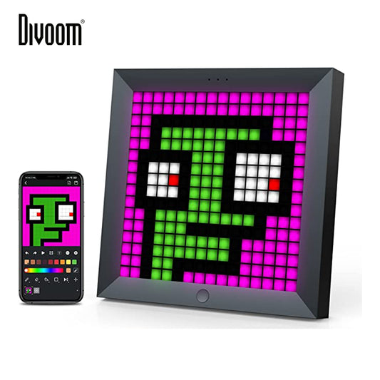 Divoom Pixoo Digital Photo Frame Alarm Clock with Pixel Art Programmable LED Display, Neon Light Sign Decor, New Year Gift 2021