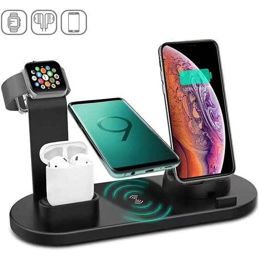 5 In 1 Wireless Charger Stand Pad For iPhone 14 13 12 11X8 Apple Watch Airpods Desk Phone Chargers Fast Charging Dock Station for sale