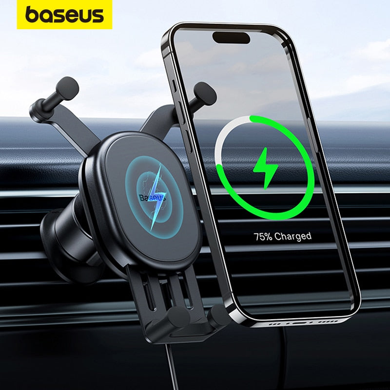 Baseus Car Phone Holder Wireless Charger Car Charger for Air Vent Mount Fast Charging For iPhone 12 13 14 Support Xiaomi Huawei